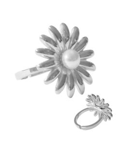 Anillo Ajustable Flor con Perlita