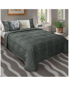 Set Cubrecama Bordada Bancks Gris