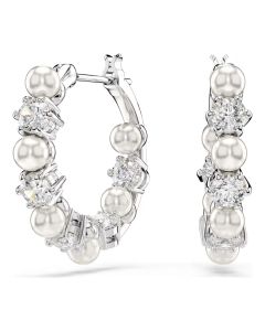 Aretes MATRIX:PE Pearl Hoops WHITE / RHS