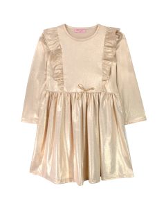 Vestido Foil Dorado Manga Larga