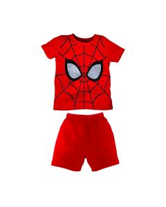 Marvel CONJ. SHORT, EST. Spider Rojo
