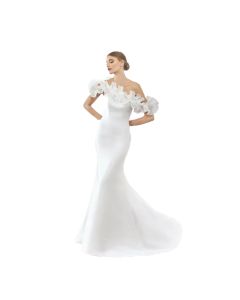 Vestido Corte Sirena con Volate W1126CJ1