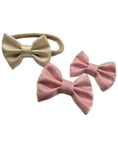 Kit de una Tiara y 2 Moños Bebes en Satin