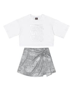 Conjunto Short Falda y Blusa Manga Corta