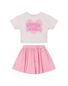 Conjunto Falda y Blusa Manga Corta