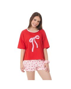 Conjunto Pijama Short Manga Corta con ACCESORIO