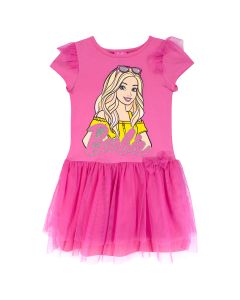 Vestido de Mesh con Manga Corta y Estampado