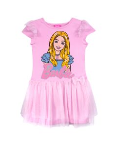 Vestido de Mesh con Manga Corta y Estampado