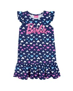 Vestido con Manga Corta Estampado con Corazones