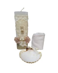 Kit de Bautizo con Vela Ovalada