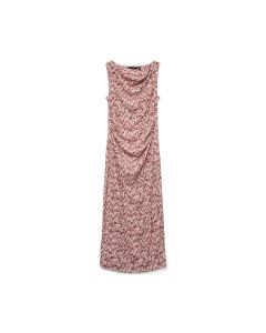 Vestido sin Mangas con Drapeado Frontal