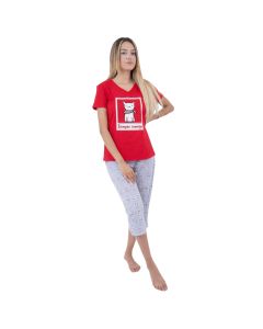 Conjunto Pijama Pantalón Capri Manga Corta