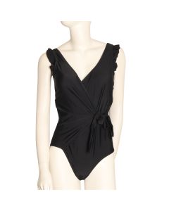 Traje de Baño Completo Liso Escote V