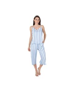 Pijama Top Escote V con Pantalón Capri