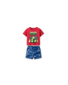 Conjunto Short Minecraft para Niño
