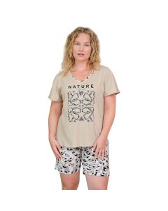 Conjunto Pijama MC Short Largo Dama