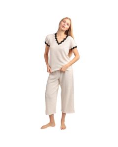 Conjunto Pijama Dama Palazzo Manga Corta