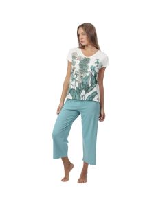 Conjunto Pijama Dama Palazzo Manga Corta