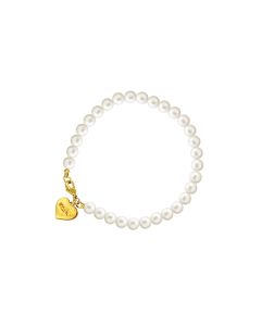 Pulsera Armada de Perlas con CORAZÓN Grabado