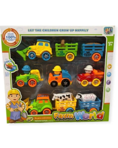 SET DE 5 CARRITOS Y GRANJA C/ANIMALES