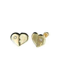 Aretes Recto Corazón Partido