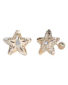 Arete Recto Estrella Diamante